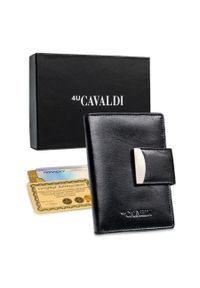 4U CAVALDI - Portfel skórzany 4U Cavaldi RD-04-GCL czarny. Kolor: czarny. Materiał: skóra