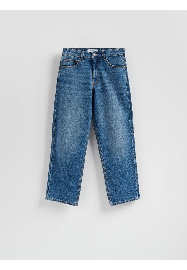 Reserved - Jeansy straight - niebieski. Kolor: niebieski