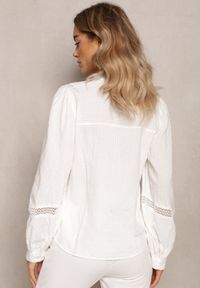 Renee - Biała Ażurowa Koszula Bawełniana Anniceme. Kolor: biały. Materiał: bawełna. Wzór: ażurowy