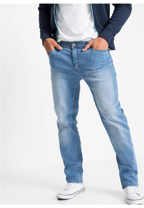 bonprix - Lekkie dżinsy Regular Fit ze stretchem, Straight (2 pary). Kolor: niebieski