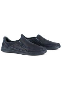 Olivier Buty męskie wsuwane skórzane SLIP-ON 216GT granatowe niebieskie. Zapięcie: bez zapięcia. Kolor: niebieski. Materiał: skóra. Styl: elegancki #7