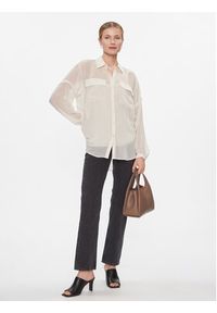 DKNY Koszula P3KMGV44 Khaki Relaxed Fit. Kolor: brązowy. Materiał: syntetyk