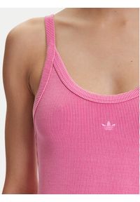 Adidas - adidas Sukienka codzienna Ribbed JI5750 Różowy Slim Fit. Okazja: na co dzień. Kolor: różowy. Materiał: bawełna. Typ sukienki: proste. Styl: casual #4