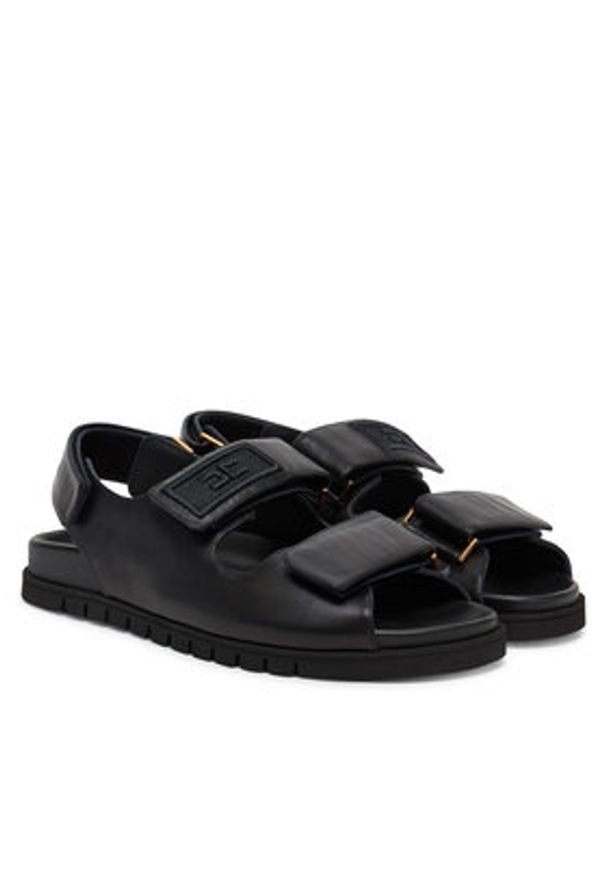 Elisabetta Franchi Sandały SA-14C-52E2-V580 Czarny. Kolor: czarny. Materiał: skóra