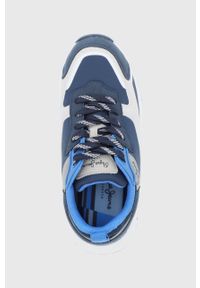 Pepe Jeans Buty dziecięce kolor granatowy. Nosek buta: okrągły. Zapięcie: sznurówki. Kolor: niebieski. Materiał: guma #5