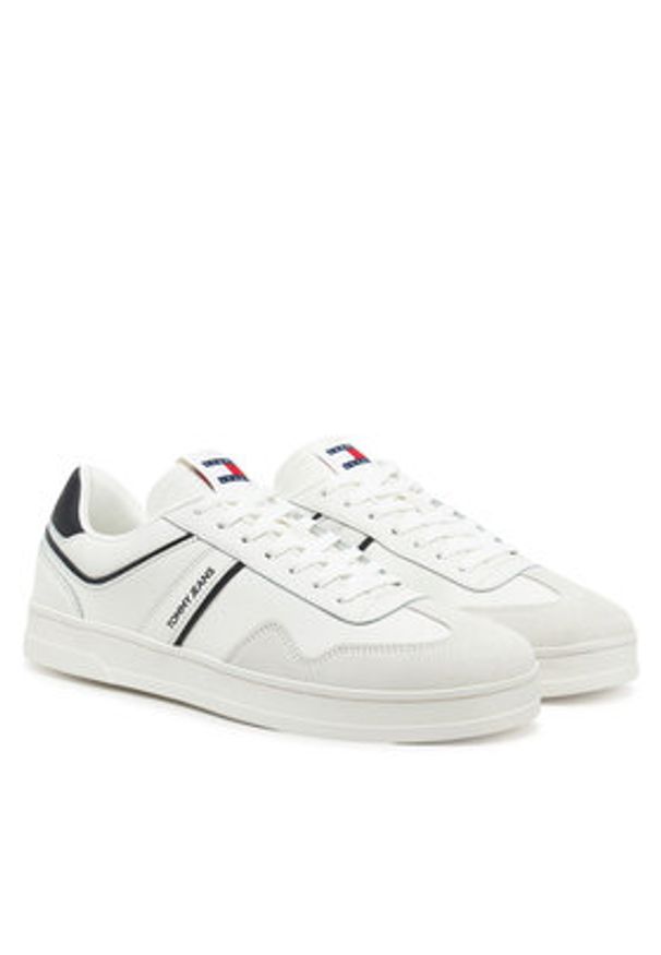 Tommy Jeans Sneakersy The Greenwich Leather EM0EM01571 Biały. Kolor: biały. Materiał: skóra, zamsz