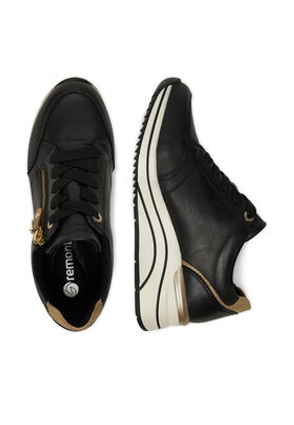 Remonte Sneakersy D0T03-01 Czarny. Kolor: czarny. Materiał: skóra