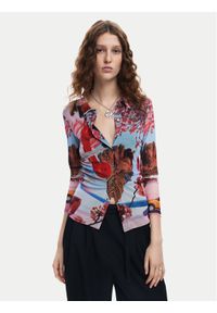 Desigual Bluzka Surreal Blossom 24WWTK84 Kolorowy Slim Fit. Materiał: syntetyk. Wzór: kolorowy #1