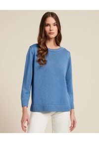 Luisa Spagnoli - LUISA SPAGNOLI - Niebieski pulower Cantarella. Kolor: niebieski. Materiał: prążkowany. Długość rękawa: długi rękaw. Długość: długie