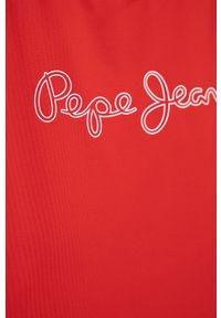 Pepe Jeans jednoczęściowy strój kąpielowy dziecięcy kolor czerwony. Kolor: czerwony. Materiał: dzianina. Rodzaj stanika: odpinane ramiączka #2