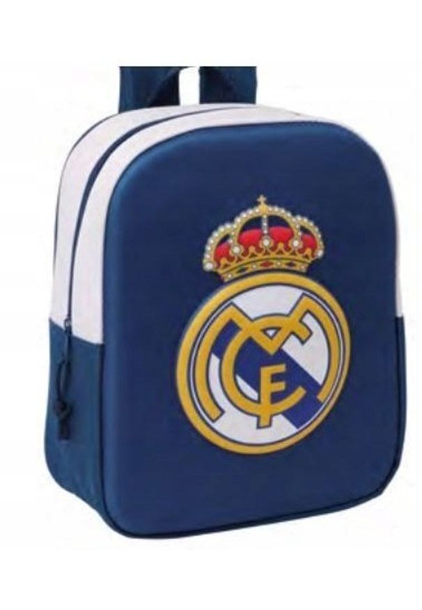 Safta Plecak przedszkolny jednokomorowy dla chłopca Real Madryt 3D niebieski. Kolor: niebieski