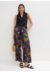 bonprix - Spodnie Marlena z czystej wiskozy. Kolor: szary, fioletowy. Materiał: wiskoza #2