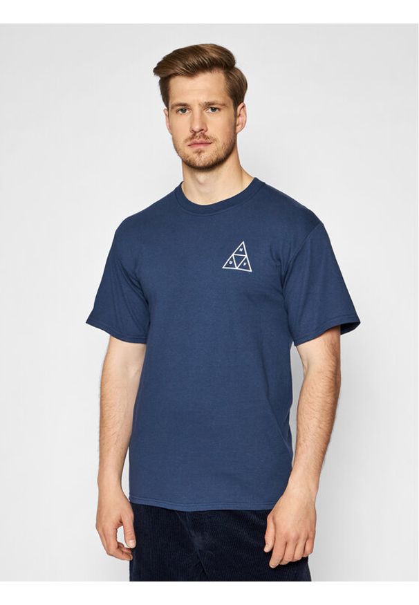 HUF T-Shirt Essentials TS00509 Granatowy Regular Fit. Kolor: niebieski. Materiał: bawełna