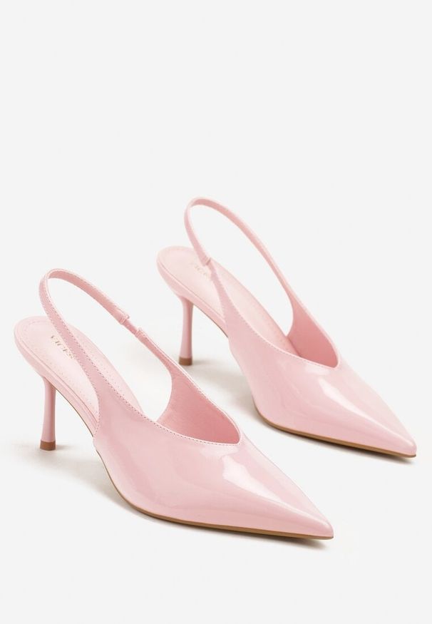 Renee - Różowe Sandały Slingback Vices na Obcasie Typu Szpilka Tilionea. Kolor: różowy. Materiał: jeans. Obcas: na obcasie. Styl: elegancki. Wysokość obcasa: średni
