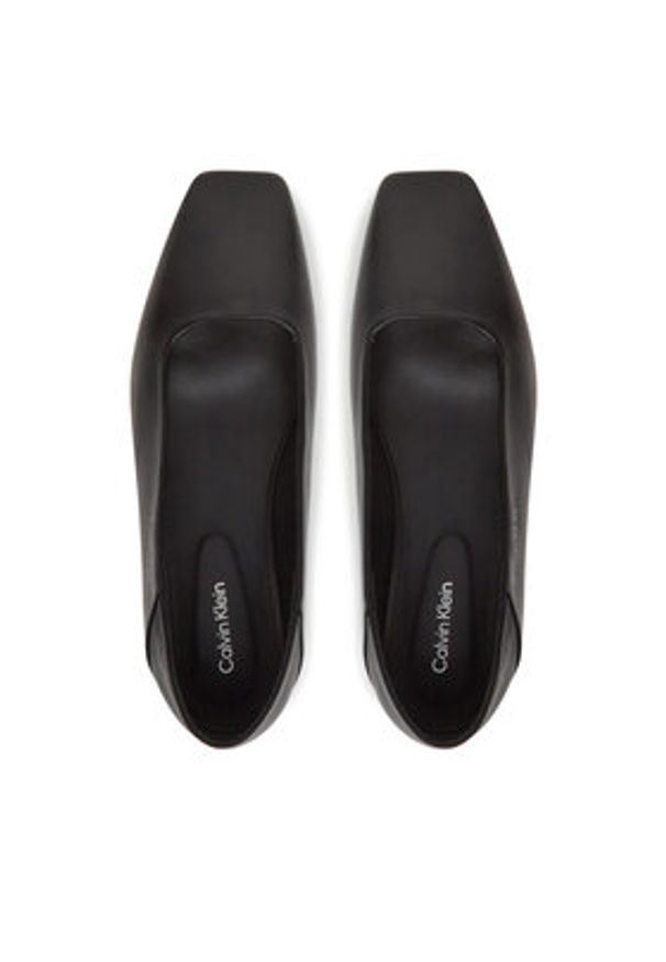 Calvin Klein Baleriny Flat Ballerina - Lth HW0HW02463 Czarny. Kolor: czarny. Materiał: skóra
