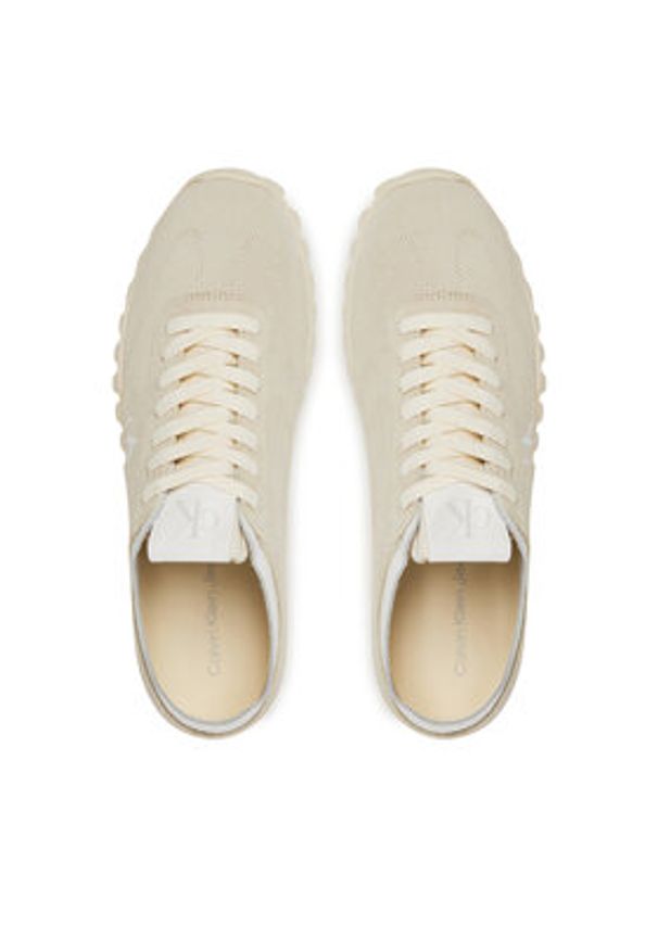 Calvin Klein Jeans Sneakersy Low Profile Runner Mg Sue YW0YW01898 Beżowy. Kolor: beżowy. Materiał: zamsz, skóra