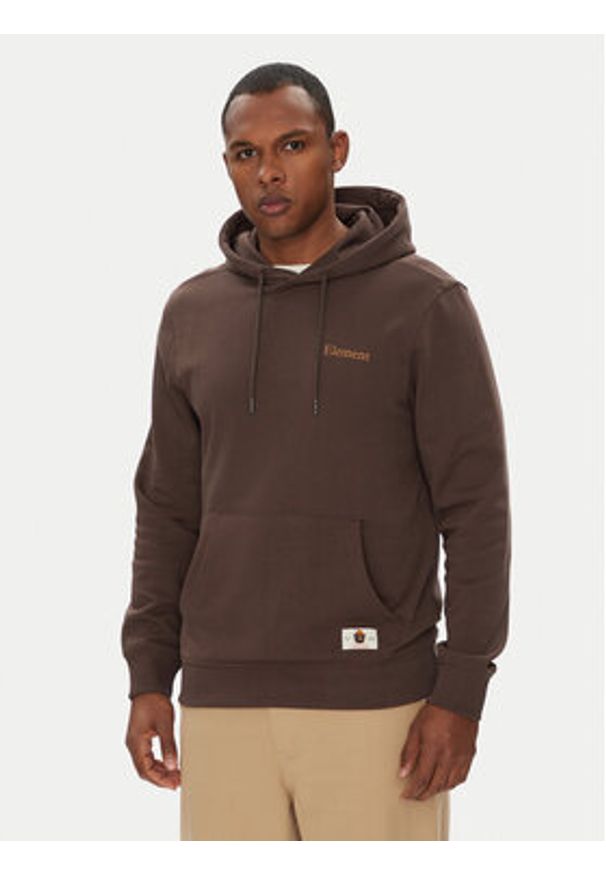 Element Bluza ELYSF00262 Brązowy Regular Fit. Kolor: brązowy. Materiał: bawełna
