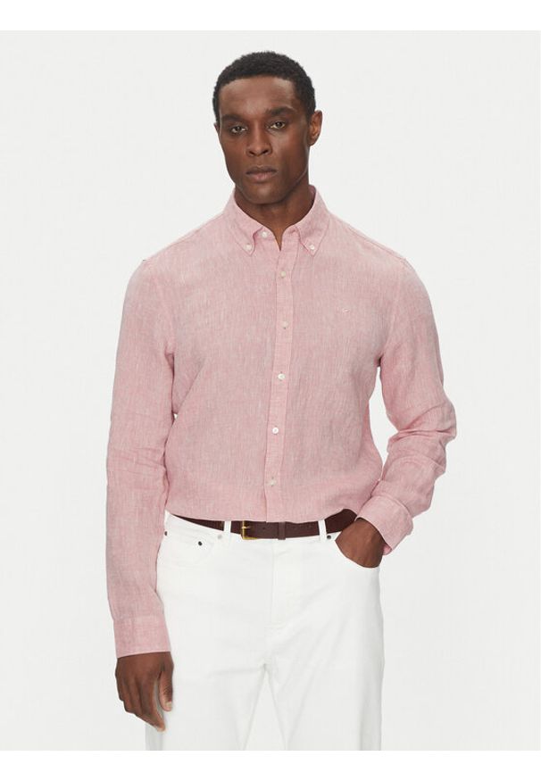 Michael Kors Koszula CS4400H4YT Różowy Relaxed Fit. Kolor: różowy. Materiał: len