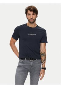 Guess Jeans T-Shirt M4YI52 K8HM0 Granatowy Slim Fit. Kolor: niebieski. Materiał: bawełna