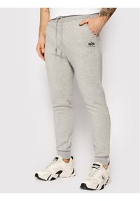 Alpha Industries Spodnie dresowe Basic Jogger 116370 Szary Slim Fit. Kolor: szary. Materiał: bawełna