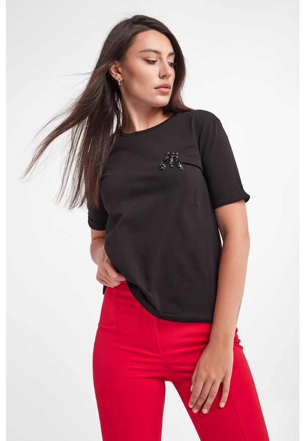 Patrizia Pepe - T-shirt PATRIZIA PEPE. Długość rękawa: krótki rękaw. Długość: krótkie