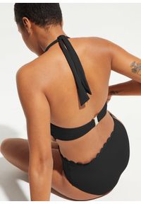 bonprix - Bikini z ramiączkami łączonymi na szyi (2 części). Kolor: czarny. Materiał: materiał #3