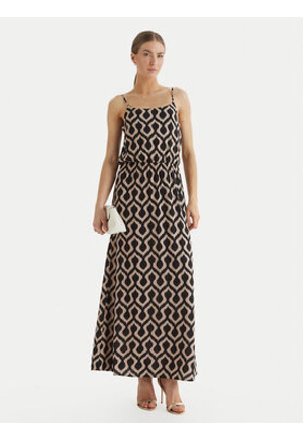 only - ONLY Sukienka letnia Nova 15222217 Czarny Regular Fit. Kolor: czarny. Materiał: wiskoza. Sezon: lato