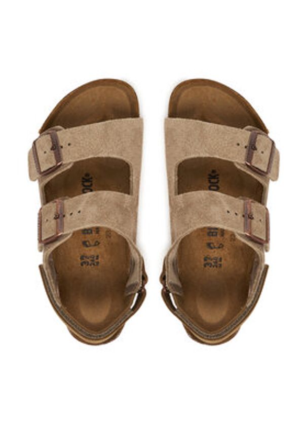 Birkenstock Sandały Milano As 1029465 D Beżowy. Kolor: beżowy. Materiał: skóra, zamsz