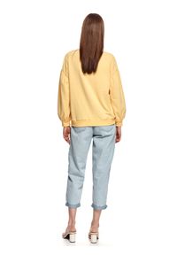 TOP SECRET - Bluza damska z bufiastymi rękawami. Okazja: na co dzień. Kolor: żółty. Materiał: dzianina. Sezon: wiosna. Styl: casual #5