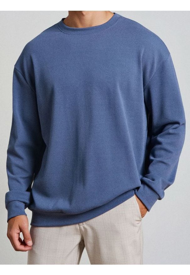 Sinsay - Bluza crewneck - niebieski. Kolor: niebieski