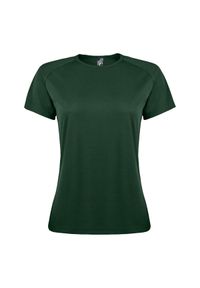 SOL'S - Koszulka Damska Sportowa Raglanowa. Kolor: czerwony, wielokolorowy, zielony. Długość rękawa: raglanowy rękaw. Sport: turystyka piesza #1