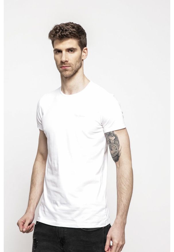 Pepe Jeans - T-shirt. Okazja: na co dzień. Kolor: biały. Materiał: dzianina. Wzór: gładki. Styl: casual