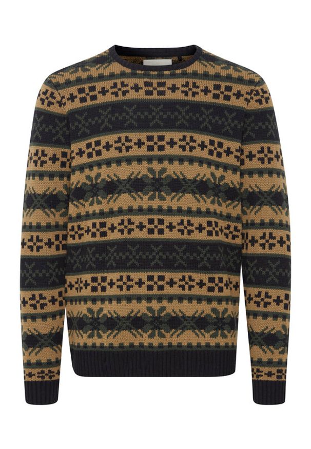 Blend Sweter 20715865 Brązowy Regular Fit. Kolor: brązowy. Materiał: syntetyk