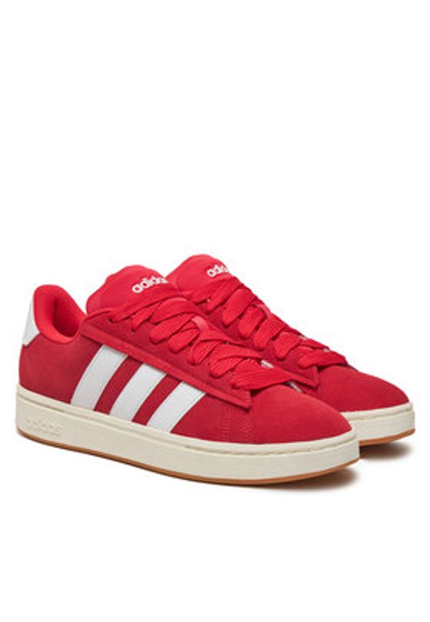 Adidas - adidas Sneakersy Grand Court Alpha JI1710 Czerwony. Kolor: czerwony. Materiał: zamsz, skóra