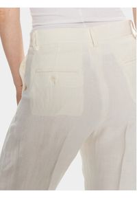 Weekend Max Mara Spodnie materiałowe Malizia 2415131022 Biały Relaxed Fit. Kolor: biały. Materiał: len