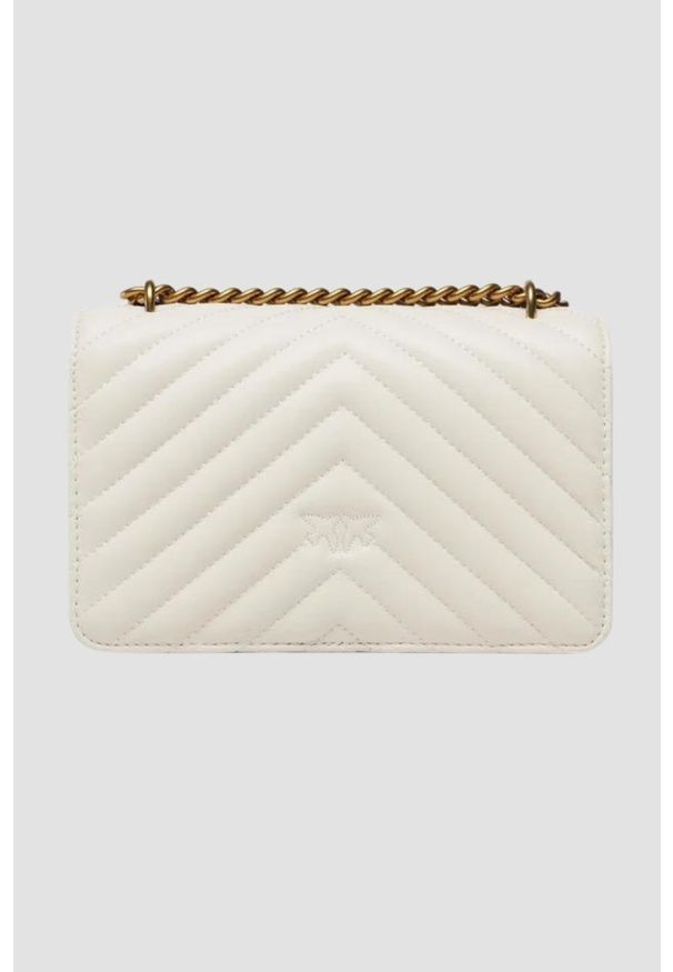 Pinko - PINKO Biała torebka damskaLove One Mini DC Sheep Nappa. Kolor: biały. Materiał: skórzane. Styl: elegancki