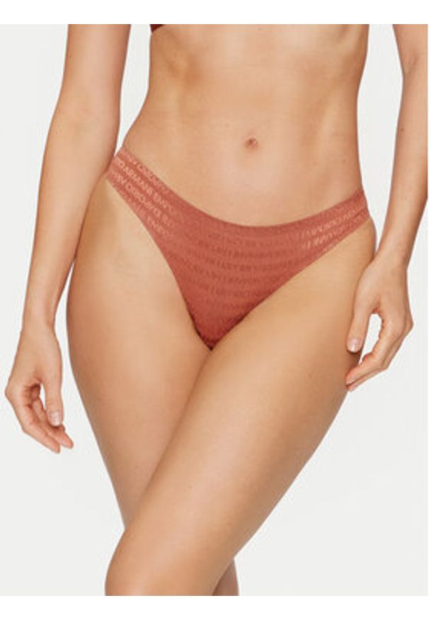Emporio Armani Underwear Komplet 2 par stringów 163333 3F204 01656 Brązowy. Kolor: brązowy. Materiał: syntetyk