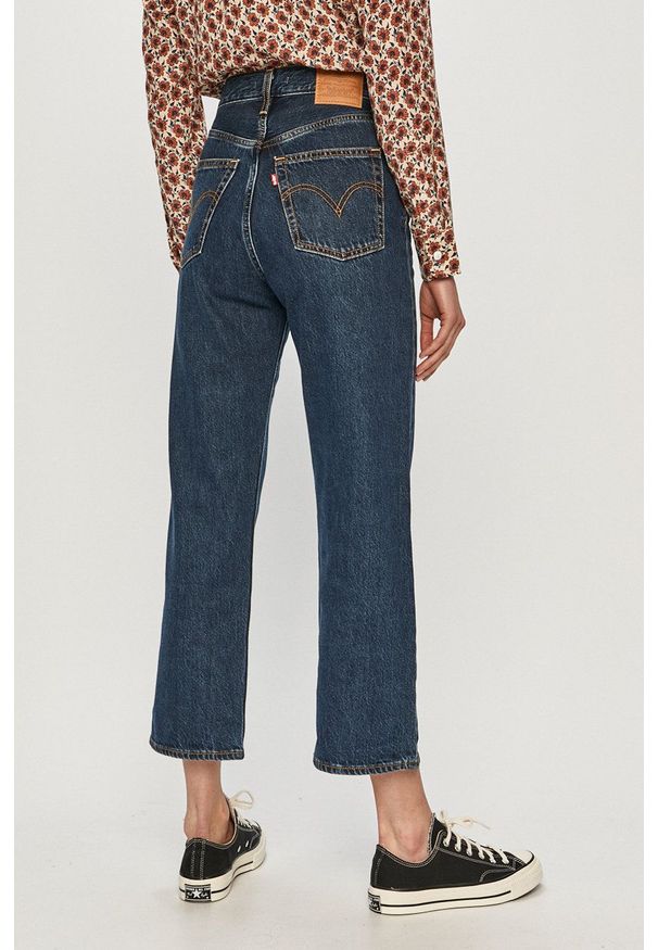 Levi's® - Levi's - Jeansy Ribcage Straight Ankle. Okazja: na spotkanie biznesowe, na co dzień. Kolor: niebieski. Wzór: gładki. Styl: biznesowy, casual