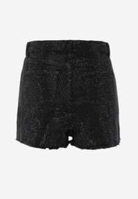 Born2be - Czarne Jeansowe Spódnico-Szorty w Eleganckim Stylu z Bawełną i Cyrkoniami Delatia. Okazja: na co dzień. Stan: podwyższony. Kolor: czarny. Materiał: bawełna, jeans. Wzór: aplikacja. Styl: elegancki #3