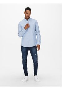 Only & Sons Koszula Neil 22019669 Błękitny Slim Fit. Kolor: niebieski. Materiał: bawełna #5