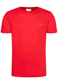 Lacoste T-Shirt TH2038 Czerwony Regular Fit. Kolor: czerwony. Materiał: bawełna