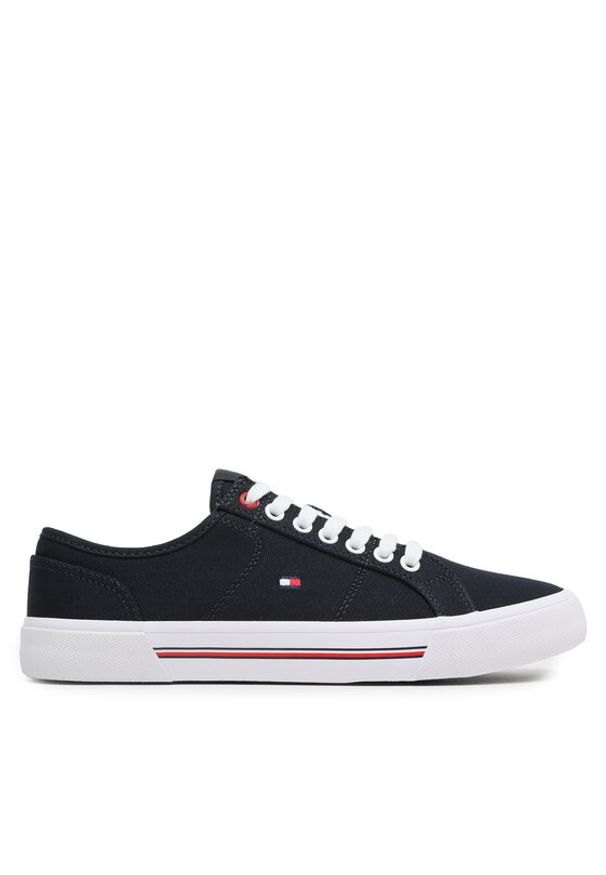 TOMMY HILFIGER - Tommy Hilfiger Tenisówki Core Corporate Vulc Canvas FM0FM04560 Granatowy. Kolor: niebieski. Materiał: materiał