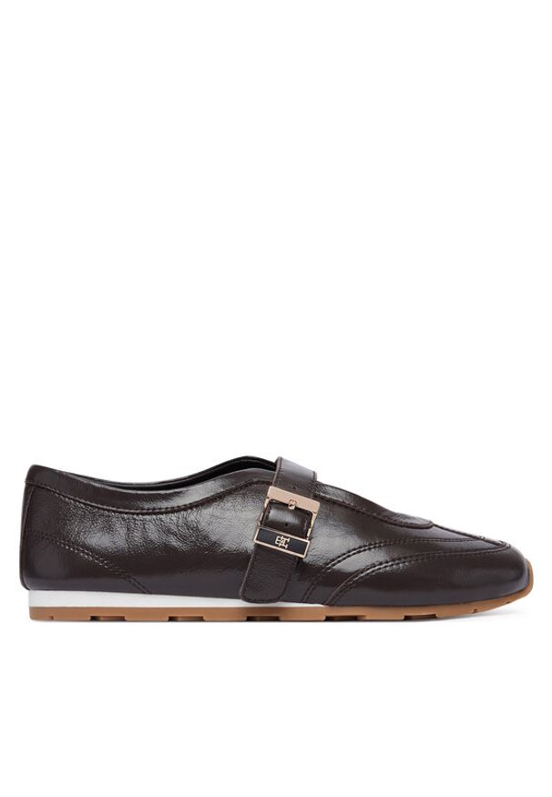 TOMMY HILFIGER - Tommy Hilfiger Baleriny Bella Ballet Mary Jane FW0FW09416 Brązowy. Kolor: brązowy. Materiał: skóra