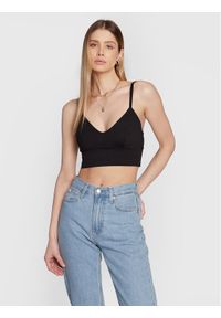 Calvin Klein Jeans Top J20J220286 Czarny Slim Fit. Kolor: czarny. Materiał: wiskoza