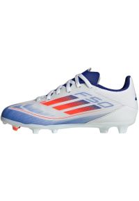 Adidas - Buty piłkarskie adidas F50 League FG/MG IF1367 białe. Zapięcie: sznurówki. Kolor: biały. Materiał: materiał. Szerokość cholewki: normalna. Wzór: nadruk. Sport: piłka nożna #3
