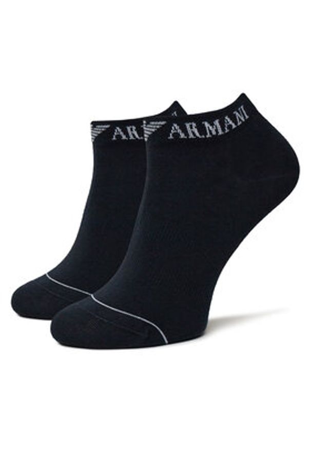 Emporio Armani Zestaw 3 par niskich skarpet męskich EM000550 AF12276 MB154 Granatowy. Kolor: niebieski. Materiał: bawełna, materiał