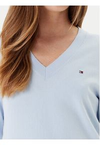 TOMMY HILFIGER - Tommy Hilfiger Sweter WW0WW40098 Błękitny Regular Fit. Kolor: niebieski. Materiał: syntetyk #3