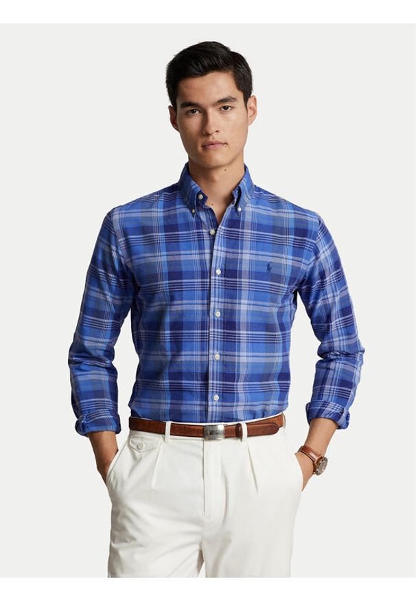 Polo Ralph Lauren Koszula 710939472001 Niebieski Slim Fit. Typ kołnierza: polo. Kolor: niebieski. Materiał: bawełna