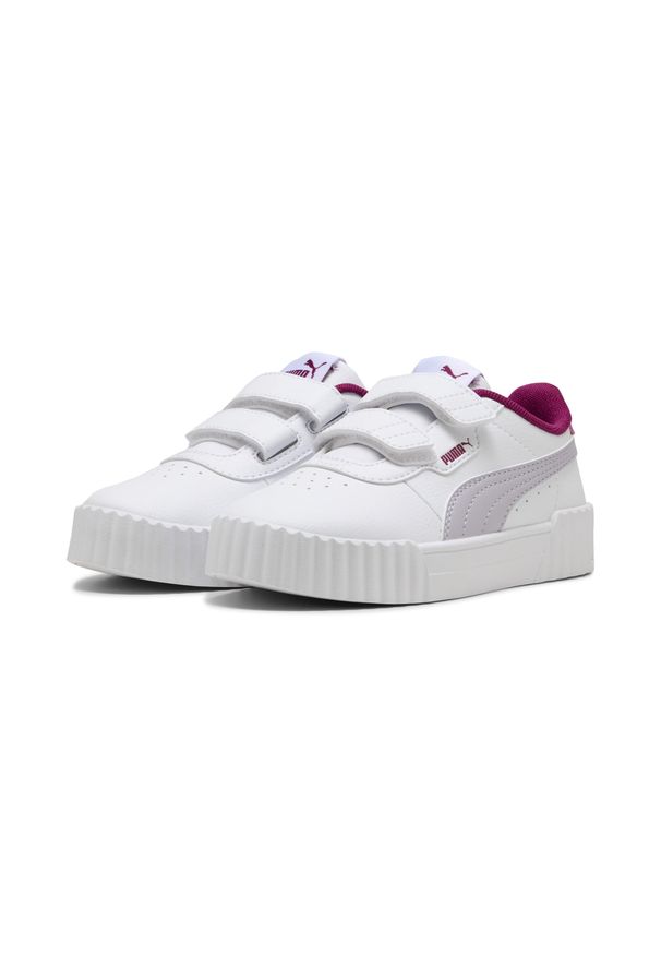 Puma - Dziecięce sneakersy Carina 3.0 PUMA White Lilac Crush Purple. Okazja: na plażę, na uczelnię. Kolor: fioletowy, biały, wielokolorowy. Sezon: lato. Sport: tenis, joga i pilates