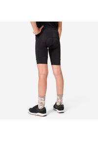 BTWIN - Spodenki rowerowe dla dzieci Btwin 100. Kolor: czarny. Materiał: elastan, poliester, materiał. Styl: sportowy. Sport: kolarstwo
